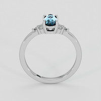 0.96 Ct. Greenish Blue Sapphire Ring, Silver 3