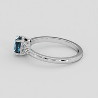 0.96 Ct. Greenish Blue Sapphire Ring, Silver 4