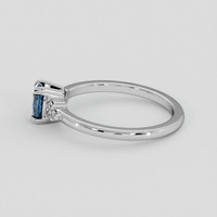 0.79 Ct. Greenish Blue Sapphire Ring, 10K White Gold 4