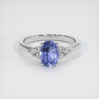 1.13 Ct. Blue Sapphire Ring, 10K White Gold 1