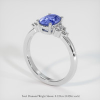 1.13 Ct. Blue Sapphire Ring, 10K White Gold 2
