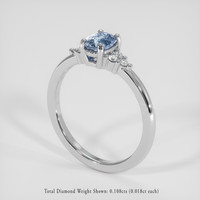 0.78 Ct. Blue Sapphire Ring, 10K White Gold 2