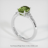 1.66 Ct. Green Tourmaline Ring, 10K White Gold 2