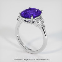 4.42 Ct. Violet Tanzanite Ring, 10K White Gold 2