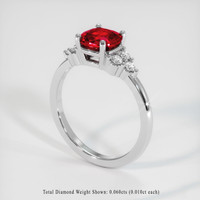 1.42 Ct. Ruby Ring, 10K White Gold 2