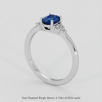 1.10 Ct. Blue Sapphire Ring, 10K White Gold 2