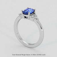 1.14 Ct. Blue Sapphire Ring, 10K White Gold 2
