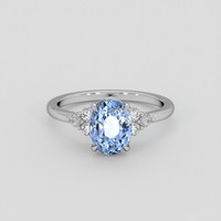 2.52 Ct. Blue Sapphire Ring, 10K White Gold 1