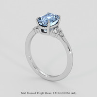 2.52 Ct. Blue Sapphire Ring, 10K White Gold 2