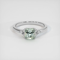 1.10 Ct. Bluish Green Sapphire Ring, 10K White Gold 1