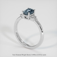 1.22 Ct. Greyish Blue Sapphire Ring, 10K White Gold 2