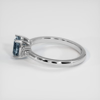 1.22 Ct. Greyish Blue Sapphire Ring, 10K White Gold 4