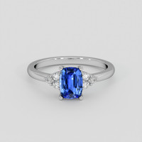 1.08 Ct. Blue Sapphire Ring, 10K White Gold 1