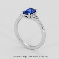 1.08 Ct. Blue Sapphire Ring, 10K White Gold 2