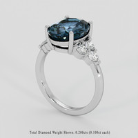 5.03 Ct. Greenish Blue Sapphire Ring, 10K White Gold 2