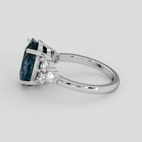 5.03 Ct. Greenish Blue Sapphire Ring, 10K White Gold 4