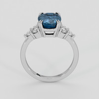 3.79 Ct. Greenish Blue Sapphire Ring, 10K White Gold 3