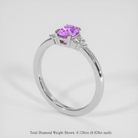 0.85 Ct. Pinkish Purple Sapphire Ring, 10K White Gold 2