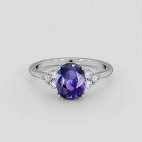 2.03 Ct. Bluish Purple Sapphire Ring, 10K White Gold 1