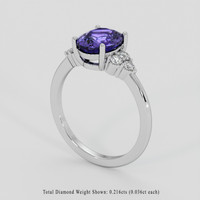 2.03 Ct. Bluish Purple Sapphire Ring, 10K White Gold 2
