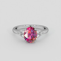 2.52 Ct. Purplish Pink Sapphire Ring, 10K White Gold 1