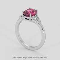 2.52 Ct. Purplish Pink Sapphire Ring, 10K White Gold 2