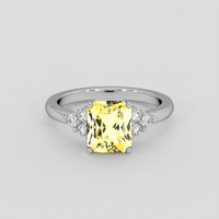 2.67 Ct. Yellow Sapphire Ring, 10K White Gold 1