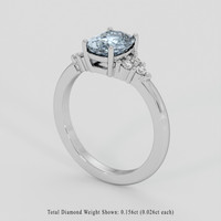 1.64 Ct. Greyish Blue Sapphire Ring, 10K White Gold 2