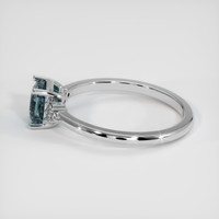 1.15 Ct. Greenish Blue Sapphire Ring, 10K White Gold 4
