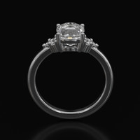 1.79 Ct. Green Sapphire Ring, 10K White Gold 3