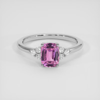 1.26 Ct. Pink Sapphire Ring, 14K White Gold 1