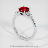 1.10 Ct. Ruby Ring, 14K White Gold 2