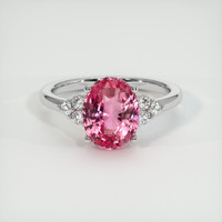 3.01 Ct. Padparadscha Sapphire Ring, 14K White Gold 1