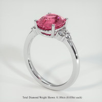 3.01 Ct. Padparadscha Sapphire Ring, 14K White Gold 2
