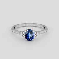 1.10 Ct. Blue Sapphire Ring, 14K White Gold 1