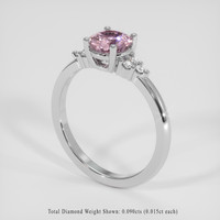 0.94 Ct. Pink Sapphire Ring, 14K White Gold 2