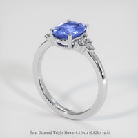 1.31 Ct. Bi Color Sapphire Ring, 14K White Gold 2