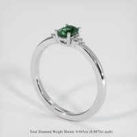 0.72 Ct. Sapphire Ring, 14K White Gold 2