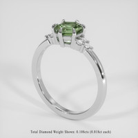 1.00 Ct. Green Sapphire Ring, 14K White Gold 2