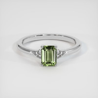 1.04 Ct. Green Sapphire Ring, 14K White Gold 1