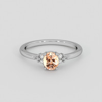 1.02 Ct. Padparadscha Sapphire Ring, 14K White Gold 1
