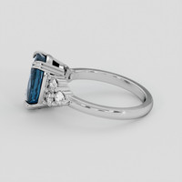 3.79 Ct. Greenish Blue Sapphire Ring, 14K White Gold 4