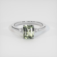 1.76 Ct. Green Sapphire Ring, 14K White Gold 1