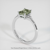 1.76 Ct. Green Sapphire Ring, 14K White Gold 2
