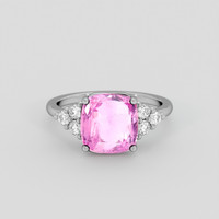 3.06 Ct. Pink Sapphire Ring, 14K White Gold 1