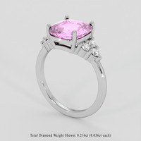 3.06 Ct. Pink Sapphire Ring, 14K White Gold 2