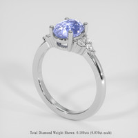 1.93 Ct. Blue Sapphire Ring, 14K White Gold 2