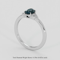 1.03 Ct. Bluish Green Sapphire Ring, 14K White Gold 2