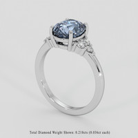 2.60 Ct. Greyish Blue Sapphire Ring, 14K White Gold 2
