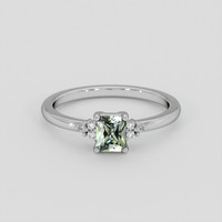 0.78 Ct. Green Sapphire Ring, 14K White Gold 1